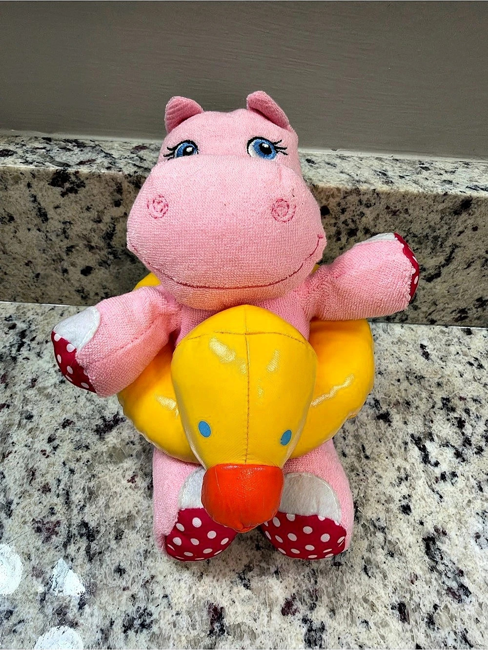 Garanimals Pink Hippo Plush Toy with Yellow Float-rare